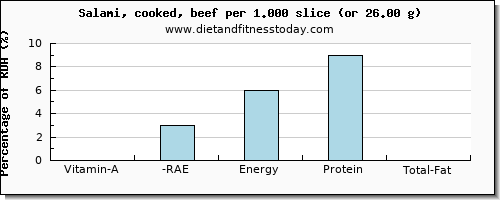 vitamin a, rae and nutritional content in vitamin a in salami